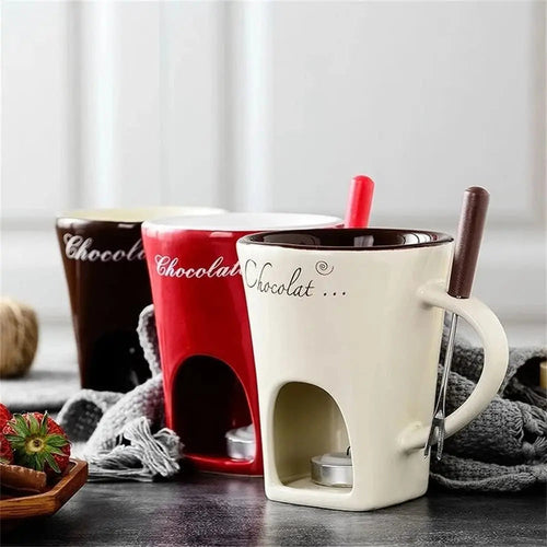 Tazza Fonduta Cioccolato™ In Ceramica con Candela